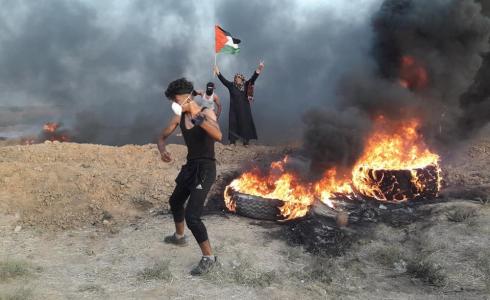 لقطة من جمعة مسيراتنا مستمرة في مسيرة العودة شرق غزة اليوم