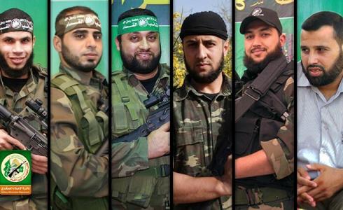 شهداء كتائب القسام الجناح العسكري لحركة حماس الذين ارتقوا أمس جراء جريمة اسرائيلية وسط قطاع غزة