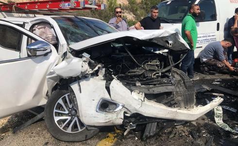 حادث سير مروع في رام الله أدى لإصابة 9 مواطنين