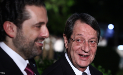 سعد الحريري خلال محادثاته مع رئيس قبرص نيكوس أناستاسيادس