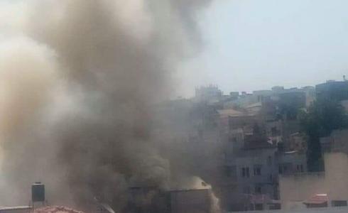 حريق كبير في مصنع كنب بحي القرعان في قلقيلية