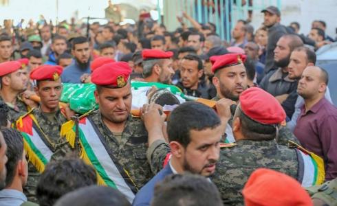 تشيع جثماني شهيدي الأجهزة الأمنية بغزة 