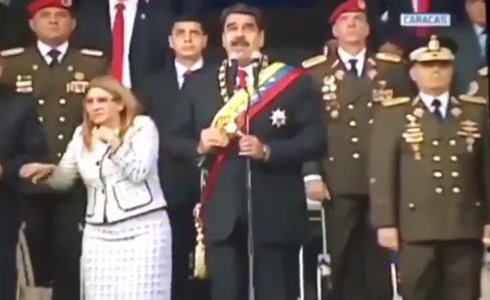 مادورو اثناء محاولة اغتياله