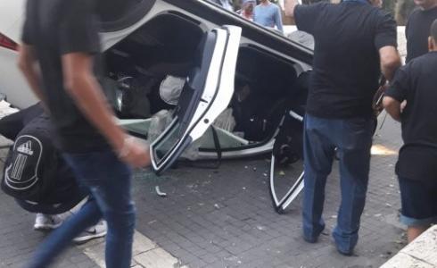انقلاب سيارة قرب كنيسة في الناصرة