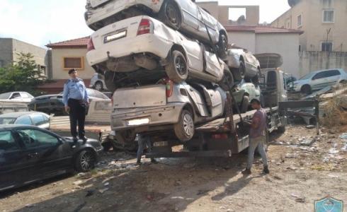 اتلاف مركبات غير قانونية بقلقيلية