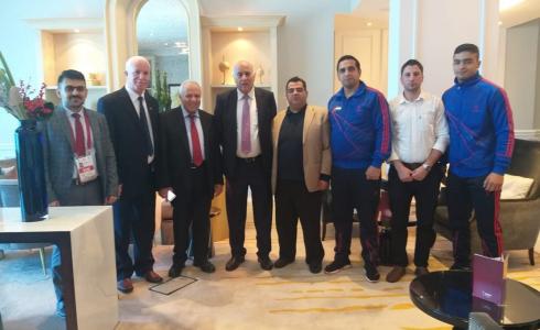 لقاء اللواء الرجوب بالبعثة الرياضية في قطر