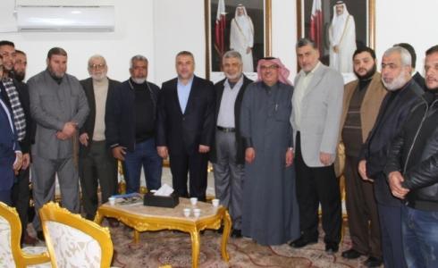 لقاء السفير القطري محمد العمادي ووفد من ممثلي فصائل المقاومة في غزة