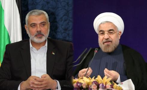 رئيس المكتب السياسي لحركة حماس إسماعيل هنية  والرئيس الإيراني حسن روحاني