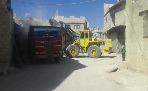 إزالة ركام مخيم درعا للاجئين الفلسطينيين في سوريا