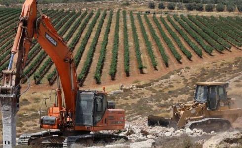 تجريف اراضي غرب رام الله