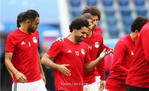تدريبات منتخب مصر بمشاركة محمد صلاح قبيل مواجهة روسيا في كأس العالم 2018