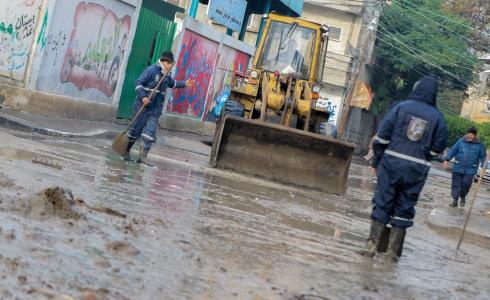 أعمال بلدية غزة خلال المنخفض الجوي