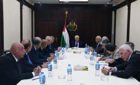 اجتماع اللجنة التنفيذية الجديدة لمنظمة التحرير الفلسطينية برئاسة الرئيس محمود عباس في مقر الرئاسة بمدينة رام الله