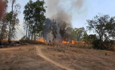 اندلاع حريق في الجبل بين سخنين و يودفات احتراق 30 دونما