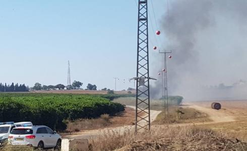 حريق اندلع اليوم في غلاف غزة بفعل البالونات الحارقة