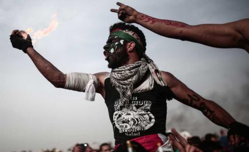 من مسيرة العودة الكبرى شرق غزة -ارشيف-