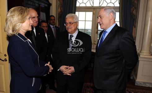 الرئيس عباس ورئيس الوزراء الاسرائيلي بنامين نتنياهو وهلاري كلينتون