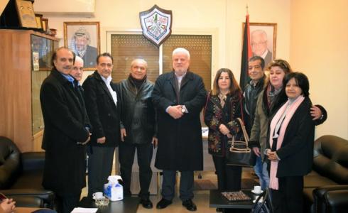 وفد من الجمعية الفلسطينية لخريجي روسيا والإتحاد السوفياتي في لبنان مهنئين بانطلاقة فتح