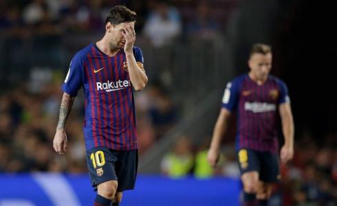 نجم برشلونة ليونيل ميسي خلال لقاء فريقه أمام جيرونا في الدوري الاسباني الليغا