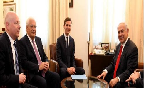 نتنياهو خلال اجتماع مع كوشنر وفريدمان وجرينبلات 
