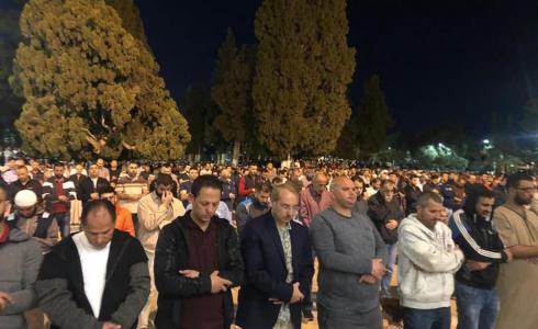 صلاة التراويح بالمسجد الأقصى في مدينة القدس اليوم