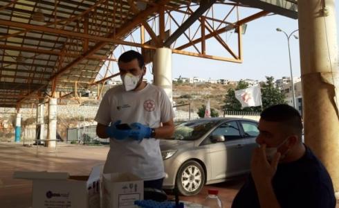 محطة فحص كورونا في أم الفحم (أرشيفية)