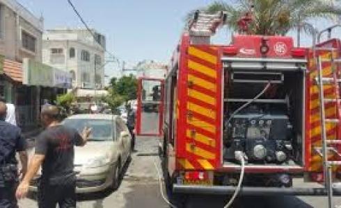 حريق  بسيارة داخلها شخص في الجولان ارشيف