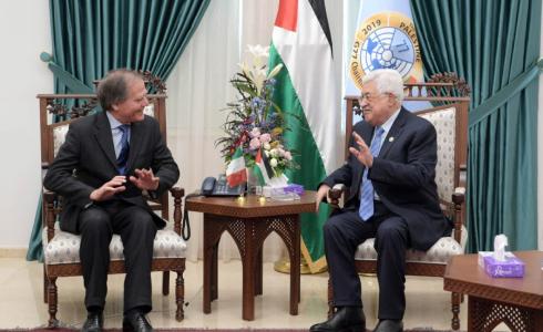 الرئيس محمود عباس يستقبل وزير الخارجية الايطالي