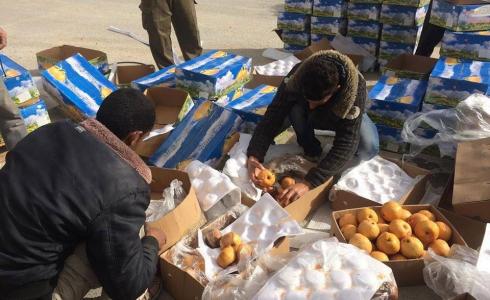 إتلاف كميات كبيرة من السفرجل والتفاح على  معبر"كرم أبو سالم"