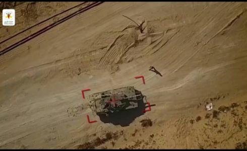 شاهد استهداف سرايا القدس لدبابات الاحتلال بالطائرات المسيرة على حدود غزة