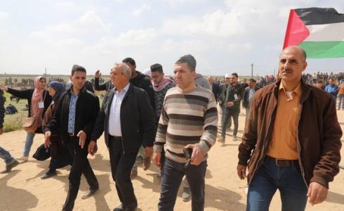 مزهر خلال مشاركته في مسيرة العودة