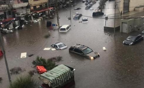 غرق بعض مناطق لبنان