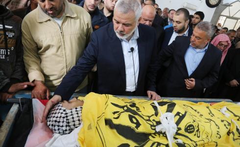 هنية يشارك في جنازة الشهيد أبو ريالة