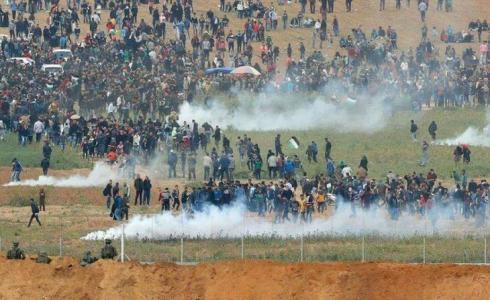 جانب من مسيرات العودة بغزة 