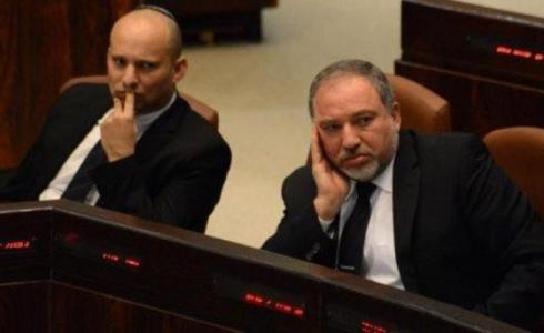 وزير الأمن الإسرائيلي أفيغدور ليبرمان ووزير التعليم نفتالي بينت