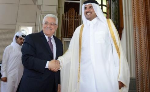 امير قطر والرئيس عباس -ارشيف-