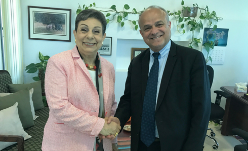 عشراوي تستقبل نائب الأمين العام للشؤون السياسية في دائرة الأعمال الخارجية الأوروبية برام الله 