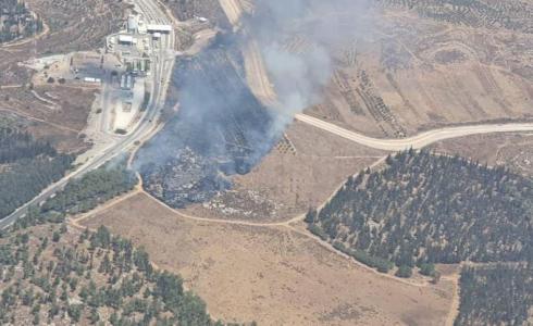 حريق ضخم قرب مستوطنة غوش عتصيون