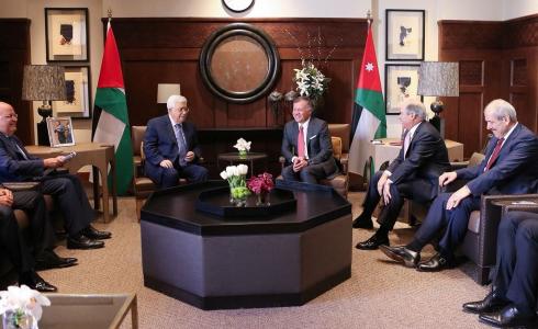 لقاء الرئيس عباس ينظيره الاردني أمس في عمان