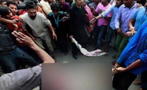 مشهد مقتطع من فيديو لإحراق شاب مسلم في الهند