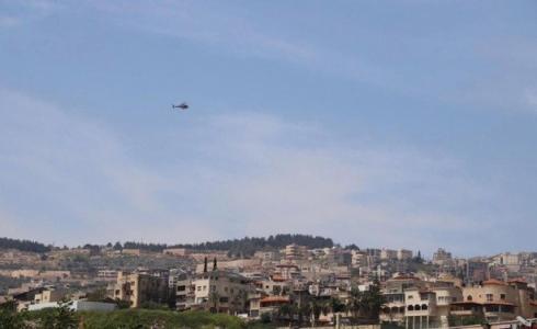 مروحية اسرائيلية لمراقبة الأوضاع في دير الأسد