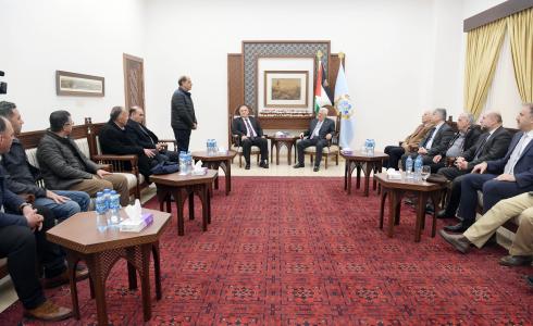 الرئيس الفلسطيني محمود عباس يستقبل رئيس بلدية الناصرة