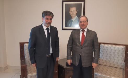 عبد الهادي يبحث مع نائب وزير الخارجية السوري آخر تطورات الأوضاع في فلسطين والمنطقة