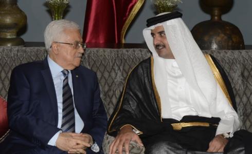 الأمير القطري تميم بن حمد والرئيس الفلسطيني محمود عباس