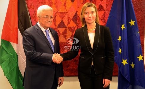 الرئيس عباس يلتقى فيديريكا موغيريني 