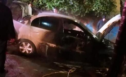 اشعال النار في سيارة جراء شجار في طرعان