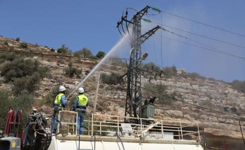 غسيل شبكات الكهرباء في الضفة