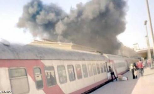 حريق في محطة قطارات رمسيس في القاهرة 