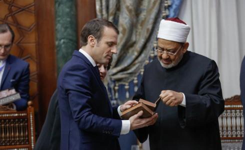 رئيس فرنسا إيمانويل ماكرون _ شيخ الأزهر أحمد الطيب