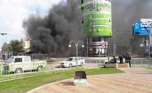 إطارات مشتعلة في رفح